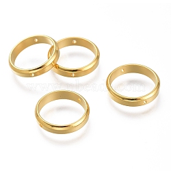 201 Stainless Steel Bead Frames, Ring, Golden, 14x3mm, Hole: 1mm(STAS-O130-06G)