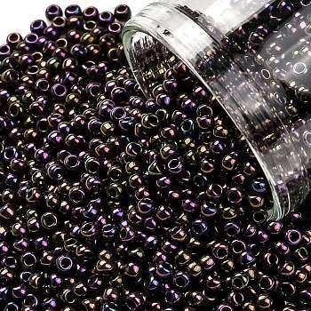 TOHO Round Seed Beads, Japanese Seed Beads, (6CF) Transparent Frost Amethyst, 11/0, 2.2mm, Hole: 0.8mm, about 1110pcs/bottle, 10g/bottle