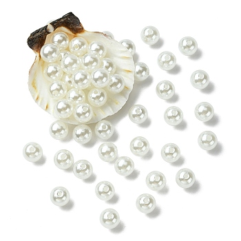 ABS Plastic Imitation Pearl Round Beads, White, 10mm, Hole: 2mm