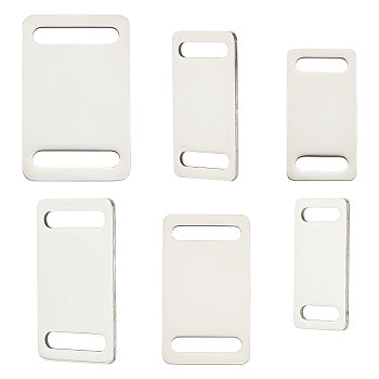 Gorgecraft 6Pcs 3 Style Stainless Steel Blank Fixture Block, Rectangle, Stainless Steel Color, 2pcs/style