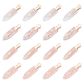 10 Pairs 5 Colors Cellulose Acetate(Resin) Alligator Hair Clips, with Iron Clip, No-Trace Bangs Hair Clip for Women and Girls, Arrow, Mixed Color, 60x17x10.5mm, 2 pairs/color