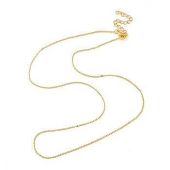 Rack Plating Brass Rope Chain Necklaces, for Beadable Necklace Making, Long-Lasting Plated, Lead Free & Cadmium Free, Golden, 17.76 inch(45.1cm)