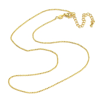 Long-Lasting Plated Brass Ball Chain Necklaces, Cadmium Free & Lead Free, Real 18K Gold Plated, 16.02 inch(40.7cm)