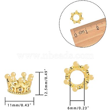 Rack Plating Brass Micro Pave Cubic Zirconia Beads(ZIRC-NB0001-08)-2