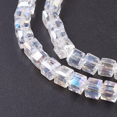 Chapelets de perles en verre galvanoplastique(EGLA-D018-6x6mm-01)-3