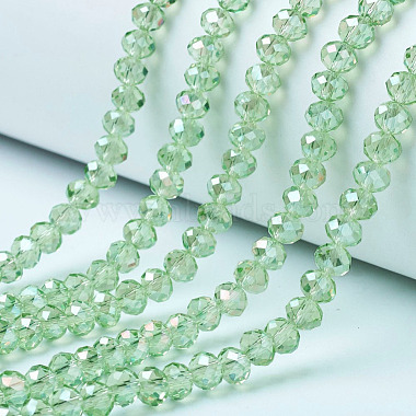 Pale Green Rondelle Glass Beads