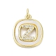 Rack Plating Brass Micro Pave Clear Cubic Zirconia Pendants(KK-E102-33G-Z)-1