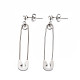 Non-Tarnish 304 Stainless Steel Safety Pin Dangle Stud Earrings for Women(EJEW-N016-031P)-1