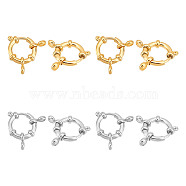 8Pcs 2 Colors 304 Stainless Steel Spring Ring Clasps, Ring, Mixed Color, 16x4mm, Hole: 2.5mm, 4pcs/color(STAS-UN0053-82)
