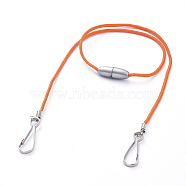 Polyester & Spandex Cord Ropes Eyeglasses Chains, Neck Strap for Eyeglasses, with Plastic Breakaway Clasps, Iron Coil Cord Ends and Keychain Clasp, Dark Orange, 21.34 inch(54.2cm)(AJEW-EH00057-04)