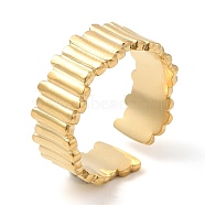 304 Stainless Steel Twist Open Cuff Ring for Women, Real 18K Gold Plated, US Size 8 1/2(18.5mm)(RJEW-I098-19G)