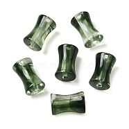 Transparent Acrylic Beads Gradient Effect, Bamboo Joint, Dark Green, 12.5x7.5mm, Hole: 1.8mm, 1020pcs/500g(OACR-Q193-01C)