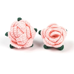 Cotton Knitting Artificial Flower, Ornament Accessories, Misty Rose, 56x61.5x39mm(DIY-P082-01F)