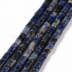 Natural Blue Spot Jasper Beads Strands, Column, 7~7.5x5mm, Hole: 1mm, about 46pcs/strand, 14.76 inch(37.5cm)(G-G990-C12)