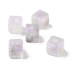 Opaque Acrylic Beads, Glitter Beads, Cube, Light Grey, 13x13.5x13.5mm, Hole: 3mm, 180pcs/500g(OACR-E014-18C)