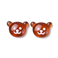 Translucent Resin Animal Decoden Cabochons, Bear, Orange Red, 14.5x20x6mm(RESI-M040-03-1)