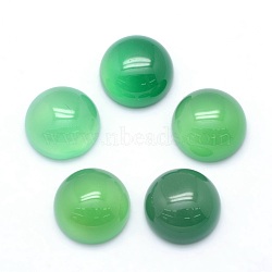 Natural Dyed & Heated Green Onyx Agate Cabochons, Half Round, 12x5~6mm(X-G-P393-R38-12mm)