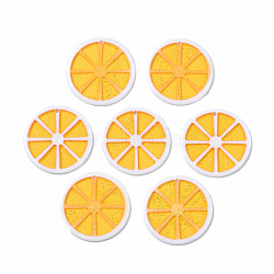 Resin Pendants, with Glitter Powder, Lemon, Orange, 34~35x3~4mm, Hole: 2mm(X-RESI-R337-1)