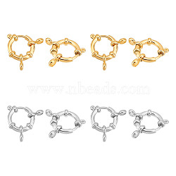 8Pcs 2 Colors 304 Stainless Steel Spring Ring Clasps, Ring, Mixed Color, 16x4mm, Hole: 2.5mm, 4pcs/color(STAS-UN0053-82)