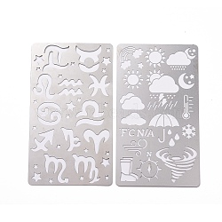 Carbon Steel Cutting Dies Stencils, for DIY Scrapbooking, Photo Album, Decorative Embossing Paper Card, Matte Platinum Color, Constellation, 176.5x100x0.4mm, 2pcs/set(DIY-XCP0002-53MP-08)