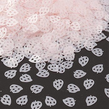 Plastic Sequins Beads, Matte Style, Sewing Craft Decorations, Strawberry, Misty Rose, 7x6x0.3mm