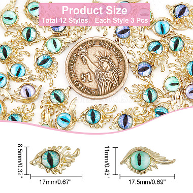 36Pcs 12 Styles Evil Eye Alloy Cabochons(MRMJ-HY0002-41)-2