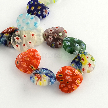 Heart Handmade Millefiori Glass Beads Strands(X-LK-R004-28)-2