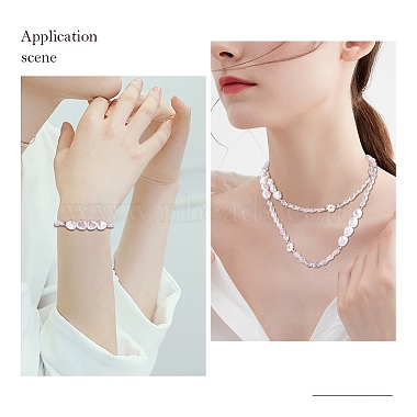 3Pcs Natural Shell & Plastic Pearl Flower & Glass Beaded Necklaces and Stretch Bracelet Set(SJEW-SW00010-04)-7
