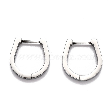 304 Stainless Steel Huggie Hoop Earrings(STAS-J033-14B-P)-2