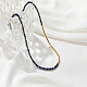Natural Lapis Lazuli & Stainless Steel Beaded Necklace(CH0426-2)-2