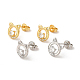Clear Cubic Zirconia Hollow Out Cat Stud Earrings(EJEW-F301-14)-1