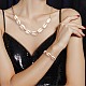 Collier pendentif en perles de cauris naturelles avec chaînes à trombones pour femmes(NJEW-SW00008)-4