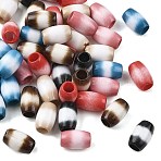 Opaque Acrylic European Beads, Barrel, Two Tone, Large Hole Bead, Mixed Color, 14.5x9.5mm, Hole: 5.3mm(OACR-Z036-04C)