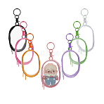 7Pcs 7 Colors Oval Transparent PVC Packaging Bags, for Birthday Gift Shopping Bag, Doll Storage with 7Pcs Painting Alloy Swivel Clasps, Mixed Color, 7~10.4x6.8x4.1cm, 1pc/Color(DIY-FH0007-66)