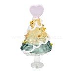 Handmade Lampwork Christmas Tree Ornaments, Home Decorations, Gold, 40x40x82mm(LAMP-C026-06B)