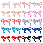 Bowknot Polyester Embroider Thread Iron on/Sew On Patches, Cloth Appliques, Mixed Color, 51x75x1mm, 10pcs/set(PATC-WH0012-99)