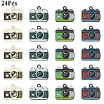 24Pcs 4 Colors Alloy Enamel Pendants, Camera Charms, Mixed Color, 17.5x21x1.7mm, Hole: 2mm, 6pcs/color(ENAM-YW0009-89)