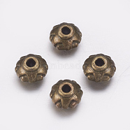 Tibetan Style Spacer Beads, Cadmium Free & Nickel Free & Lead Free, Donut, Antique Bronze, 7x5mm, Hole: 2mm(TIBEB-A24612-AB-FF)