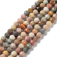Natural Agate Beads Strands, Faceted, Round, 3.5mm, Hole: 0.6mm, about 108pcs/strand, 15.24~15.43 inch(38.7~39.2cm)(X-G-G991-A03-A-01)