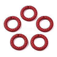 Spray Painted CCB Plastic Linking Rings, Quick Link Connectors, for Jewelry Chain Making, Ring, Dark Red, 39x39x7.5mm, Inner Diameter: 24mm(CCB-Q091-010E)