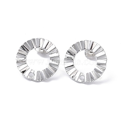 Non-Tarnish 304 Stainless Steel Stud Earring Finding, Ring, Stainless Steel Color, 18mm, Hole: 1.6mm, Pin: 0.8mm(EJEW-I285-21P)