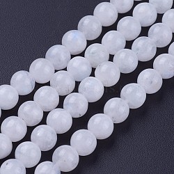 Brins de perles de pierre de lune arc-en-ciel naturel, grade AB, ronde, 6mm, Trou: 1mm, Environ 62~68 pcs/chapelet, 15.3 pouce (39 cm)(G-G970-37-6mm)