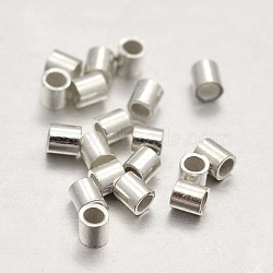 925 Sterling Silver Column Bead Spacers, Silver, 1.5x1.5mm, Hole: 0.5mm, about 820pcs/10g(STER-E041-04S)