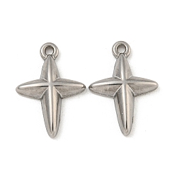 Non-Tarnish 304 Stainless Steel Pendants, Star Charm, Stainless Steel Color, 18.5x13x3mm, Hole: 1.2mm(STAS-N103-127P)