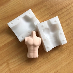 DIY Silicone Craft Doll Body Mold, for Fondant, Polymer Clay Making, Epoxy Resin, Doll Making, Body, White, 63x51x18mm(DIY-I082-05)