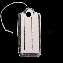 Rectangle Jewelry Display Paper Price Tags, with Cotton Cord, Silver, 22x10x0.2mm, Hole: 2mm, 500pcs/bag(CDIS-N001-39B)