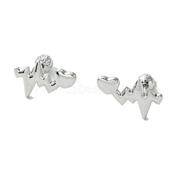 Non-Tarnish 304 Stainless Steel Ear Studs, Heart, Stainless Steel Color, 12x18mm(EJEW-Q801-04P)