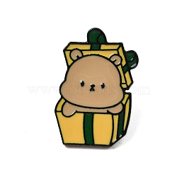 Christmas Theme Zinc Alloy Enamel Pin Brooch for Backpack Clothes, Bear, 28x19.5mm(JEWE-R003-01EB-06)