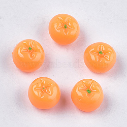 Resin Cabochons, Persimmon, Dark Orange, 9x6.5~7mm(X-CRES-S304-098)