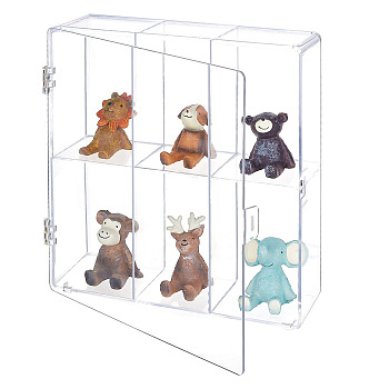 6 Grids Acrylic Bead Containers, Storage Container for Beads, Rectangle, Clear, 20.8x19x6cm, Grid: 100x63mm